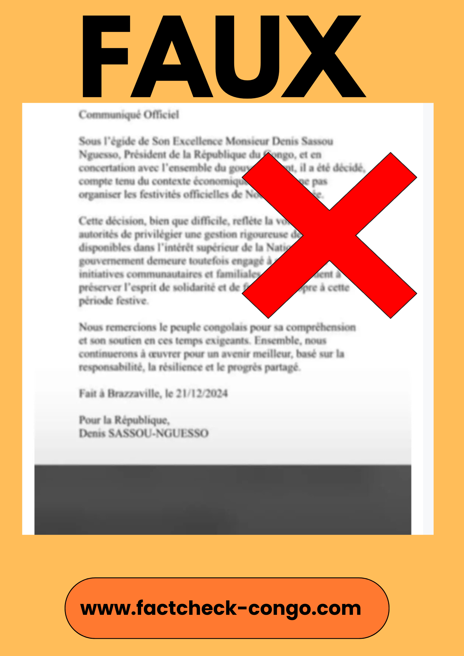 FAUX : Le Gouvernement n’a pas interdit les festivités de fin d’année