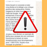 Attention à cette offre taguée « Rédaction des avis sur Google Maps »