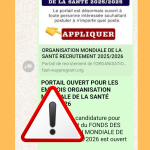 Attention à cette fausse annonce de recrutement de l&rsquo;OMS relayée sur WhatsApp