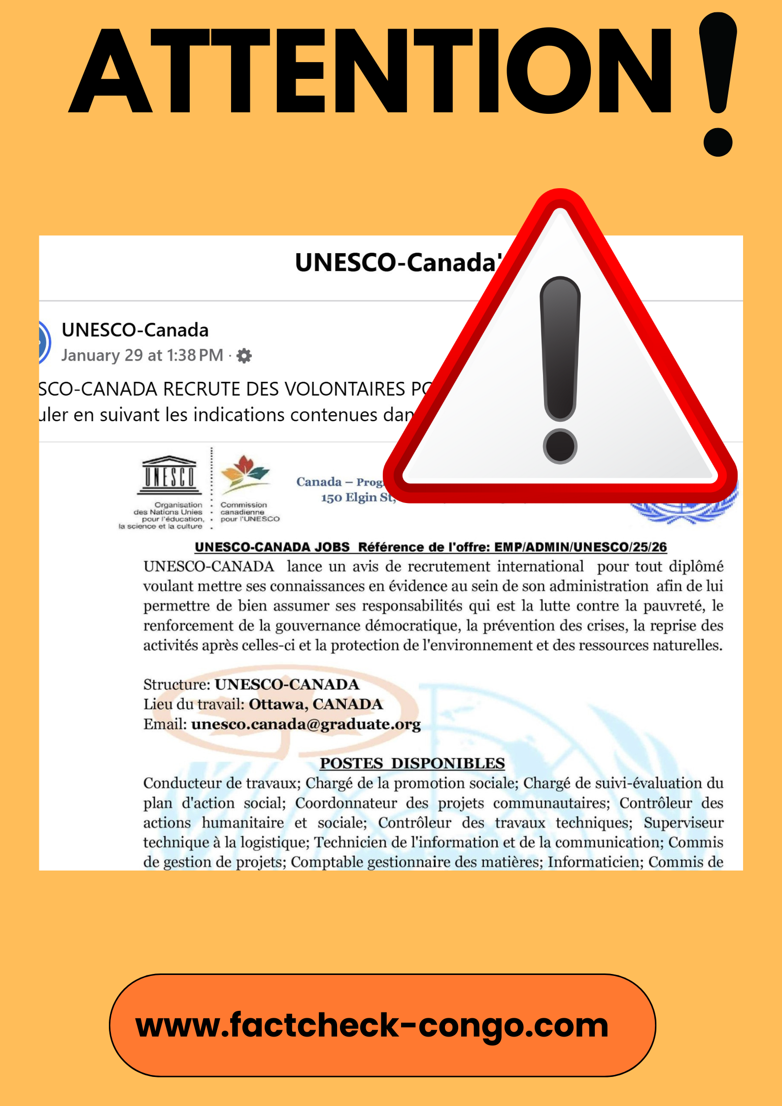 Attention à cette fausse annonce…