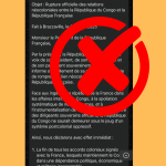 Non, le Congo-Brazzaville n’a pas rompu ses relations avec la France : attention à cette fausse lettre officielle!