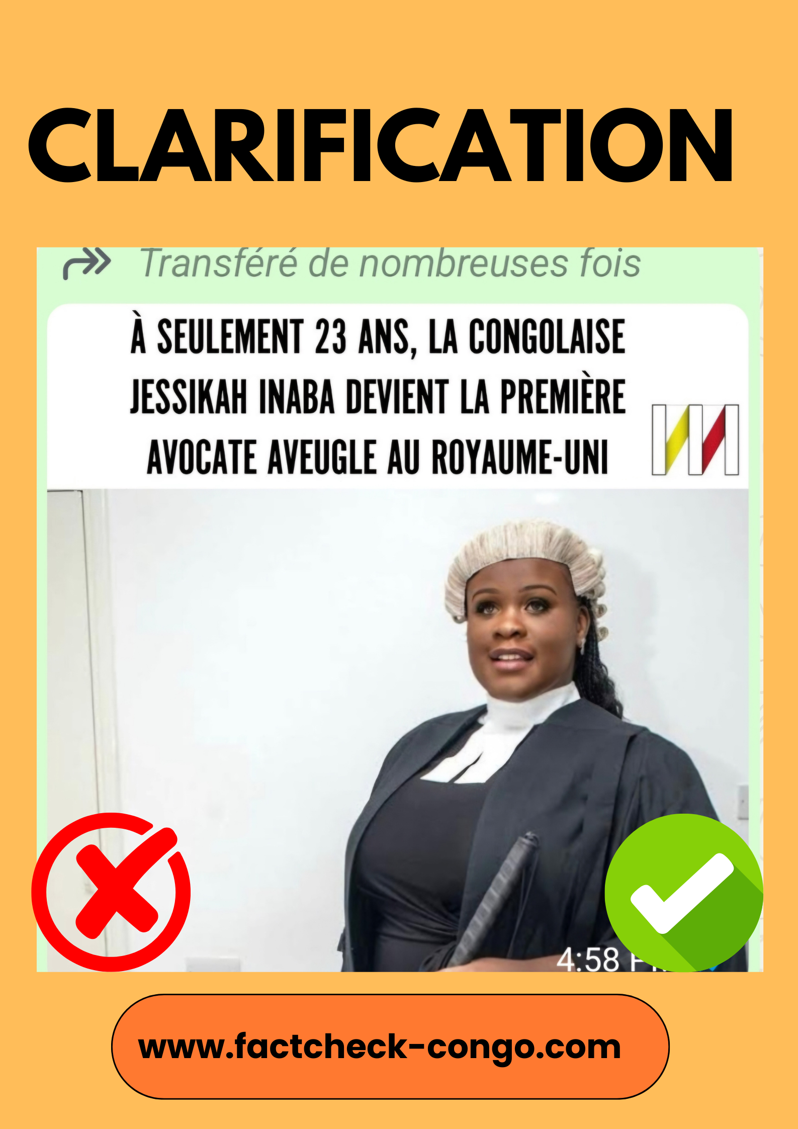 Jessikah Inaba, une pionnière non-voyante du barreau britannique d&rsquo;origine congolaise (RDC)