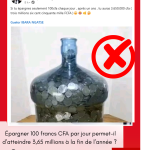 Épargner 100 francs CFA par jour permet-il d’atteindre 3,65 millions à la fin de l’année ?