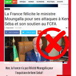 NON, la France n’a pas félicité le ministre Moungalla pour ses attaques contre Kemi Seba et son soutien au FCFA !