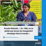 Rosalie Matondo : « En 1986, on ne parlait pas encore de changement climatique dans le monde ».