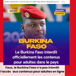Faux, Le Burkina Faso n’a pas interdit l&rsquo;accès aux contenus pour adultes en ligne