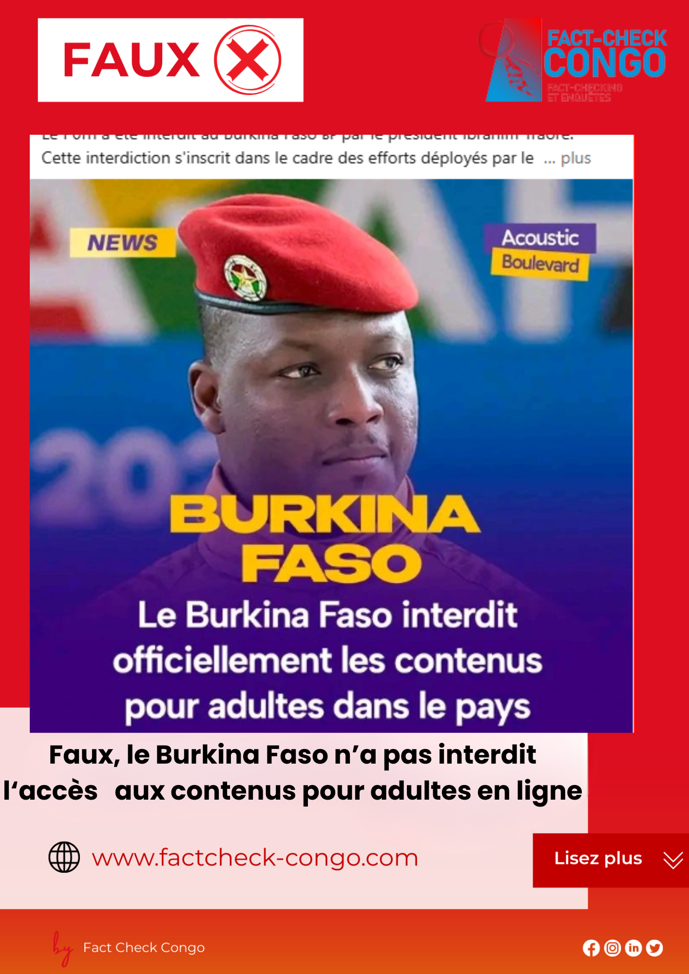 Faux, Le Burkina Faso n’a pas interdit l&rsquo;accès aux contenus pour adultes en ligne