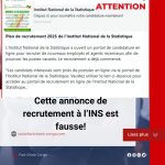 Faux, l’Institut national des statistiques ne recrute pas au Congo