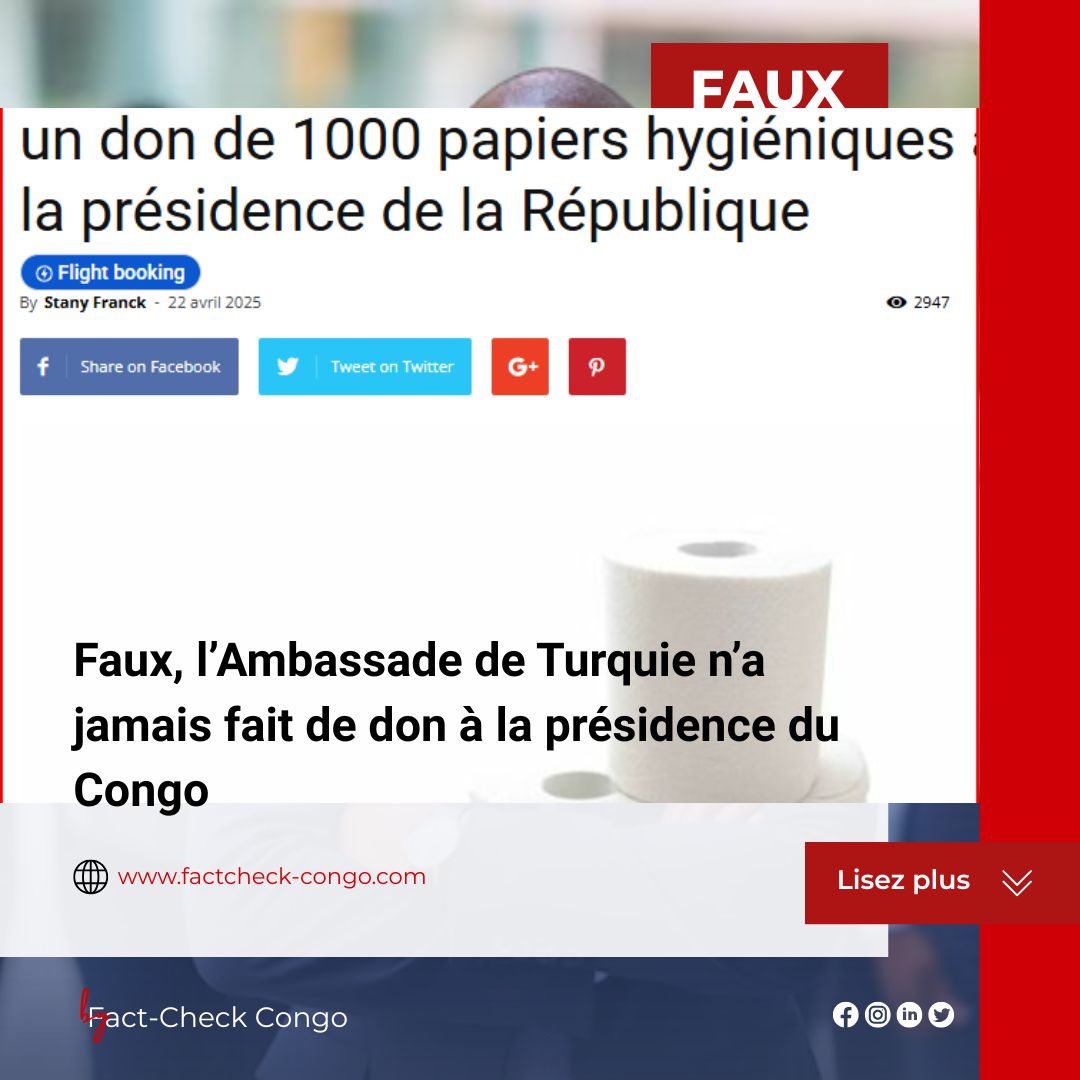 Faux : L’ambassade de Turquie n’a jamais offert…