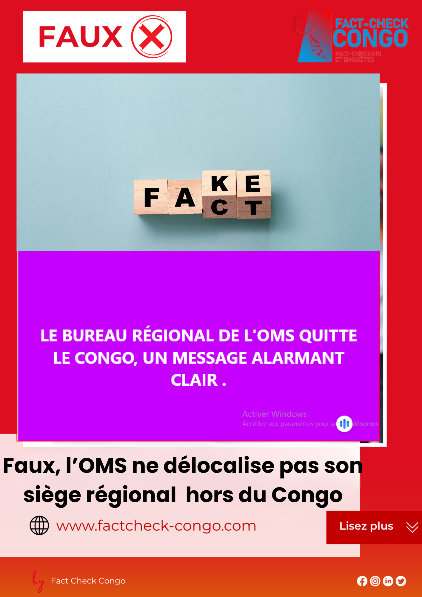 FAUX, l&rsquo;OMS ne quitte pas…