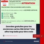 Données gratuites pour les anciennes cartes SIM Airtel ? Une offre trop belle pour être vraie!
