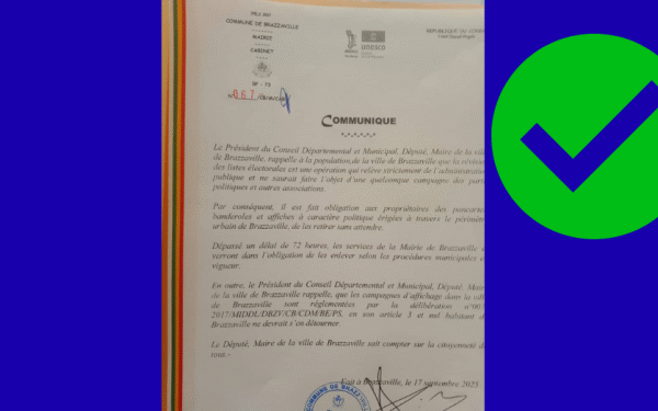 Le maire de Brazzaville confirme l’authenticité du communiqué…