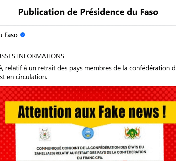 Retrait de l&rsquo;AES du FCFA? Fausse annonce!