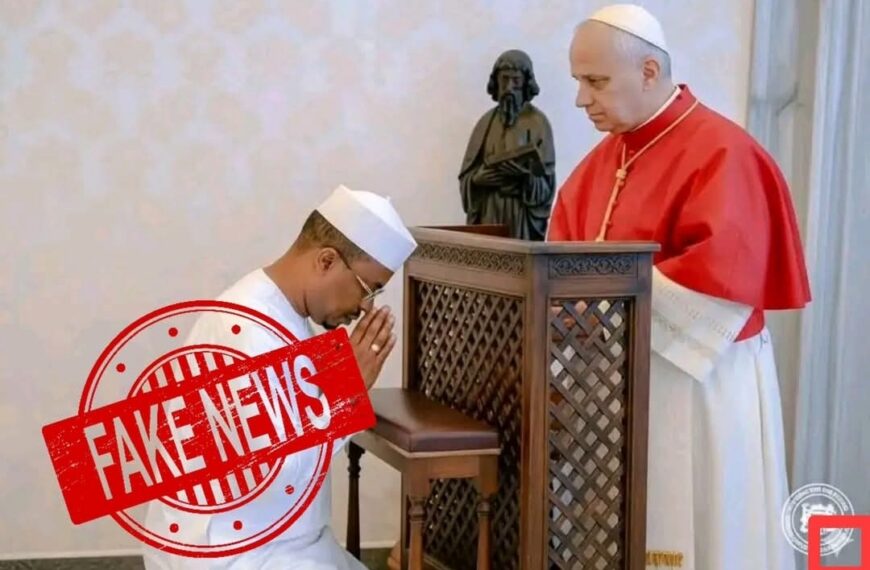Attention, cette photo de Mahamat Idriss Déby Itno en prière devant le Pape Léon…