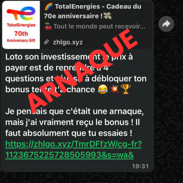 Attention à l&rsquo;arnaque: Total Energie ne fait aucune…