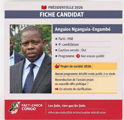 Présidentielle 2026 au Congo : profil d’Anguios Nganguia-Engambé
