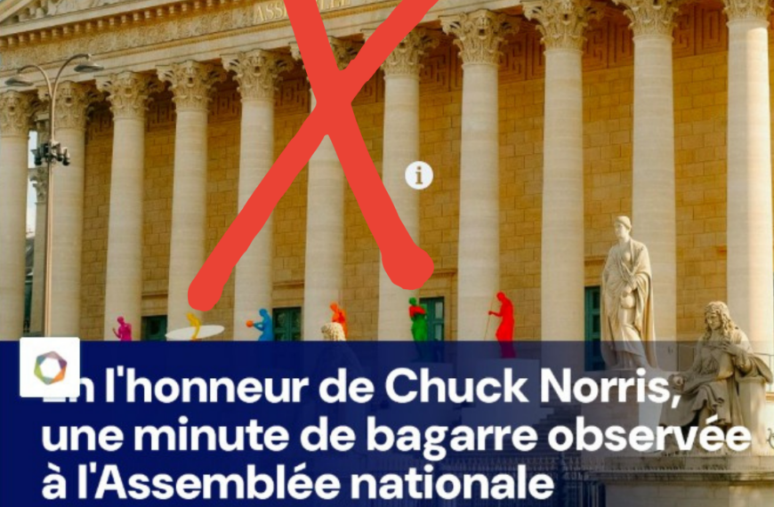 ❌ Non, aucune “minute de bagarre” n’a été organisée à l’Assemblée nationale française en hommage à Chuck Norris