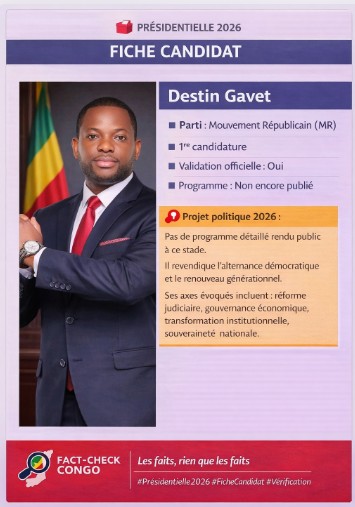 Présidentielle 2026 : Destin Gavet, le  » président »…