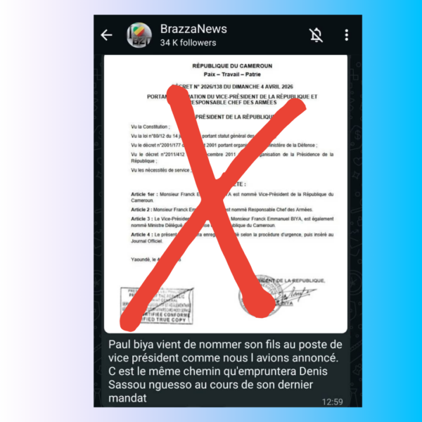 Cameroun : non, Franck Biya n’a pas été nommé vice-président…